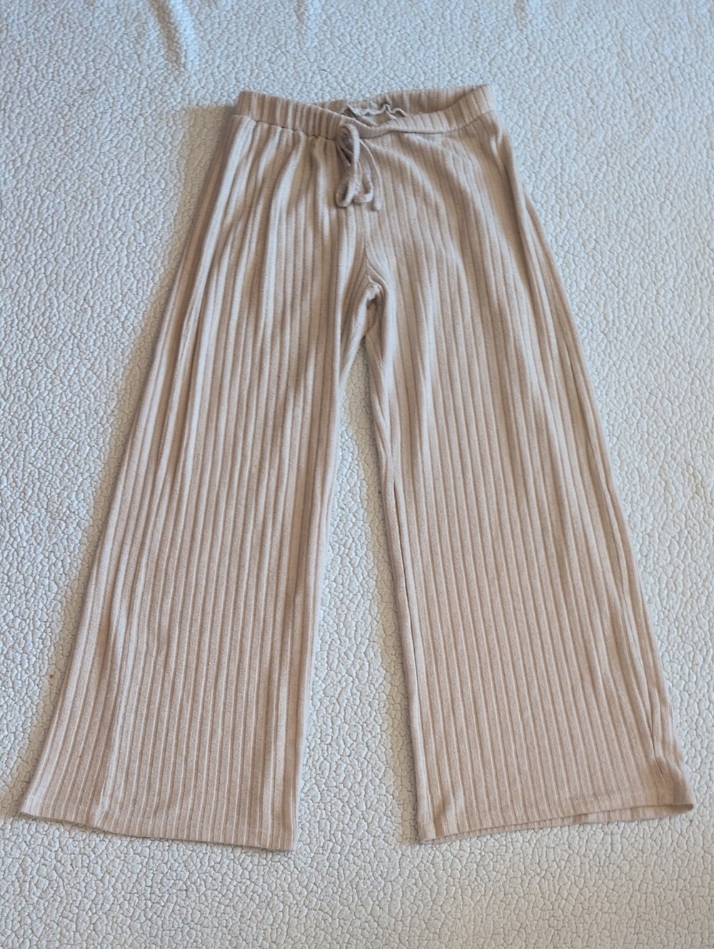 Amazon Essentials Soft Elastic Pull On Ribbed Knit Wide Leg Pants Beach Coastal